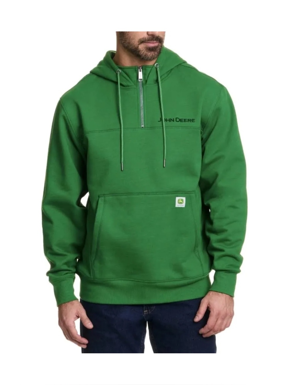 John Deere Green Men’s Half-Zip Hoodie S